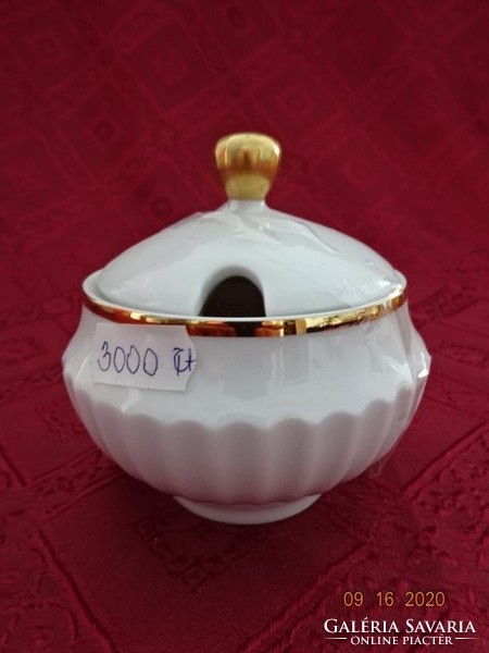 Scherzer bavarian German porcelain sugar bowl with gold border. He has!