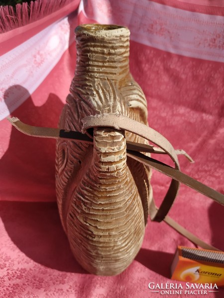 Antique inside glazed ceramic water bottle