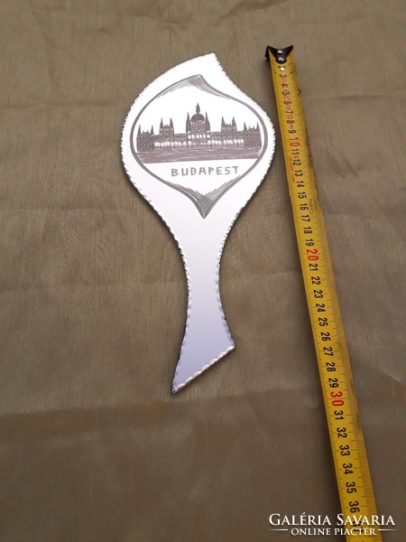Retro Budapest souvenir tükör metszett széllel