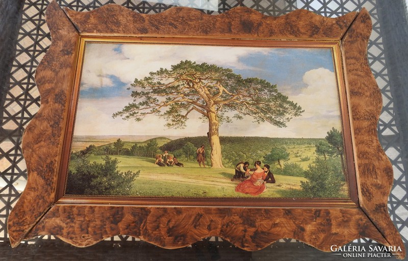 Antique print in a handmade unique frame