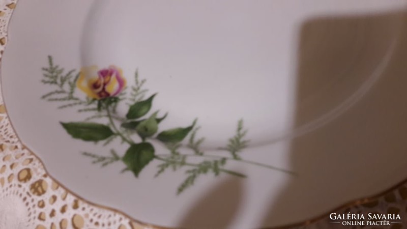 Bohemia, Czech, yellow rose, large serving bowl, center table