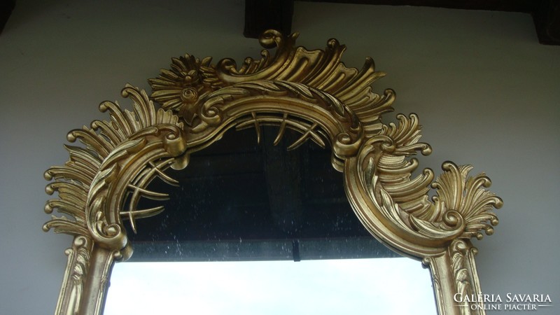 Nagyméretű konzolos barokk felújított laparanyozott tükör