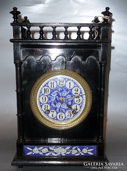 Antik kandalló óra BIG BEN szerkezettel XIX. századi működő fatokos óra