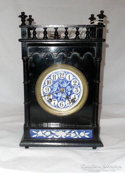 Antik kandalló óra BIG BEN szerkezettel XIX. századi működő fatokos óra
