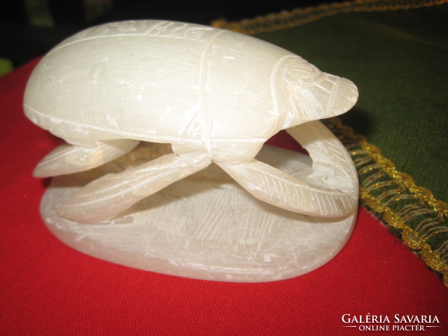 Scarabeus beetle, from Egypt, alabaster, carved, size 10.2 x 7 cm