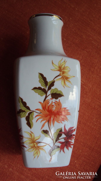 Hollóház, classic asters pattern, square porcelain vase.