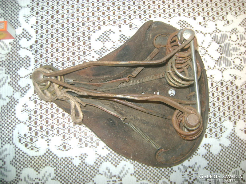 Old leather bicycle saddle, seat
