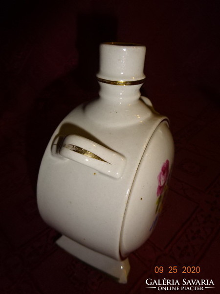 Kőbánya Hungarian porcelain, water bottle with flower pattern. Its height is 13 cm. He has!