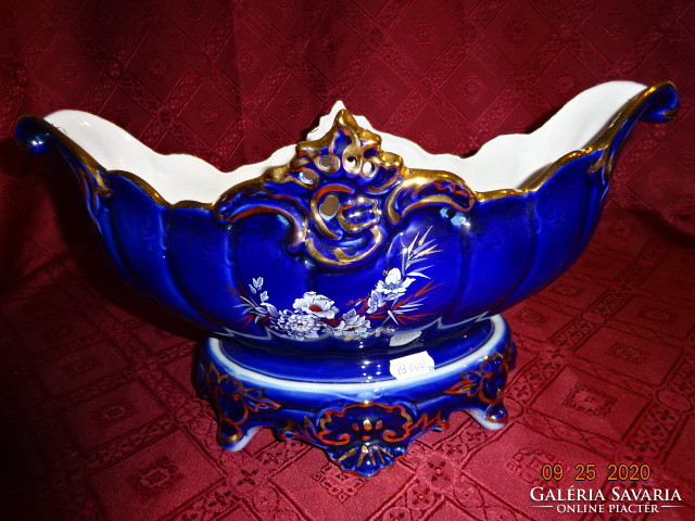 Román porcelán, kobalt kék asztalközép, hossza 37 cm. Vanneki!
