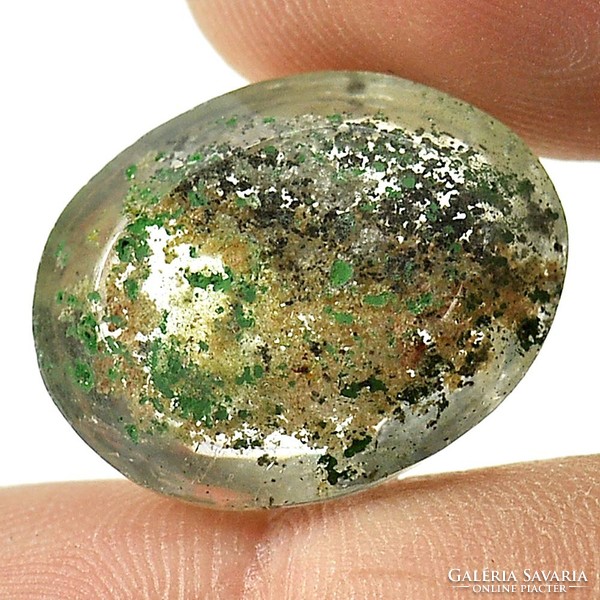 Real, 100% product. Special multi-color moss quartz gemstone 19.77 ct. (Near translucent)