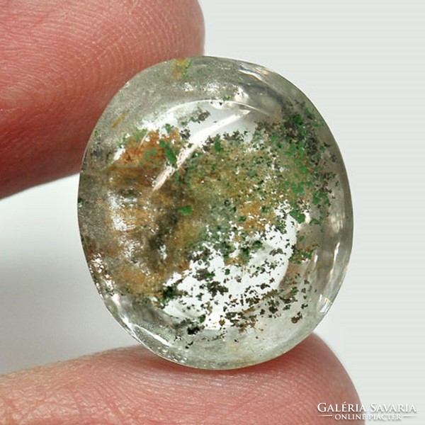 Real, 100% product. Special multi-color moss quartz gemstone 23.82 ct. (Near translucent)