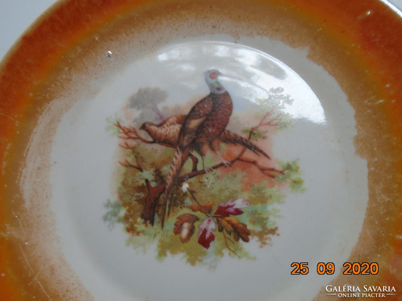 Zsolnay pheasant patterned eosin glazed plate