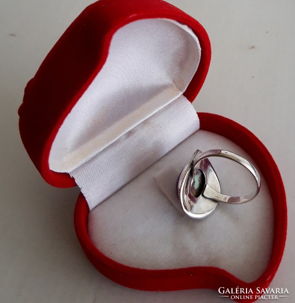 Réz-türkizköves gyűrű,  lila színben, USA 8-as, 