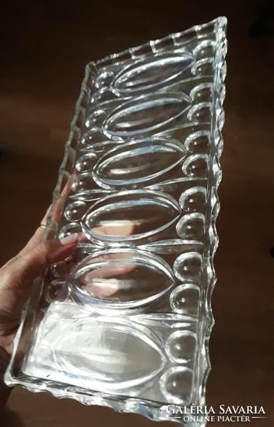 Crystal cake serving tray, 32 cm x 15 cm