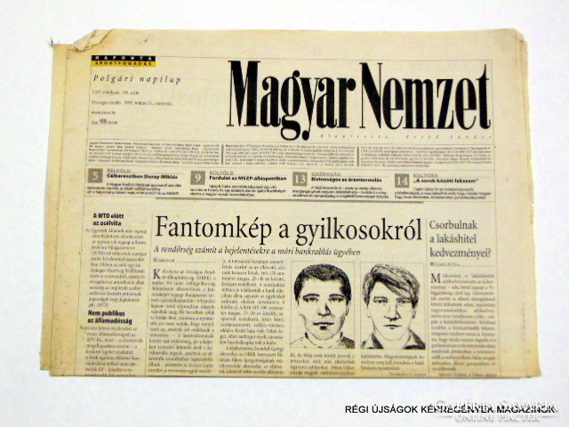 2002 május 23  /  Magyar Nemzet  /  Régi ÚJSÁGOK KÉPREGÉNYEK MAGAZINOK Ssz.:  8637