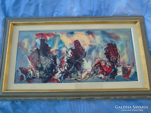 Fischer Ernő - viharban  cca 1959-60-ból   absztrakt gouache festmény talán a legszebb alkotása
