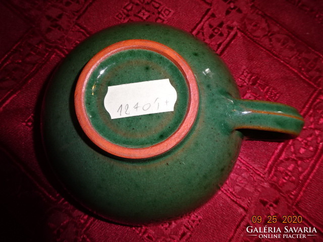 Glazed ceramic tea cup, diameter 10.2 cm. He has!