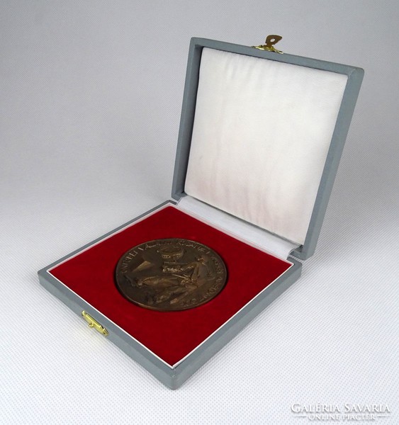 1B877 Kőbányai vas és acélöntödei bronz emlékérem díszdobozában