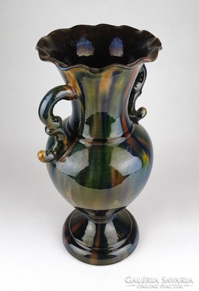 1B888 Antik mezőtúri Veres Lajos kerámia váza 29 cm
