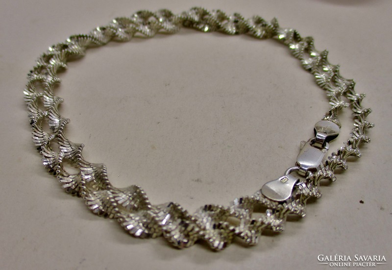 Beautiful old silver necklace with twisted pattern