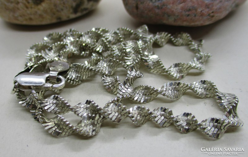 Beautiful old silver necklace with twisted pattern