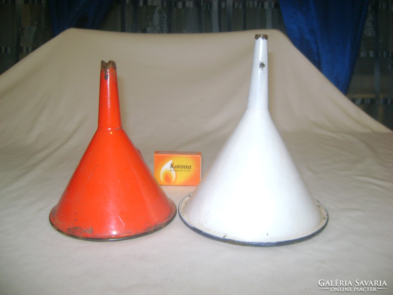 Old enamel funnel - two pieces together