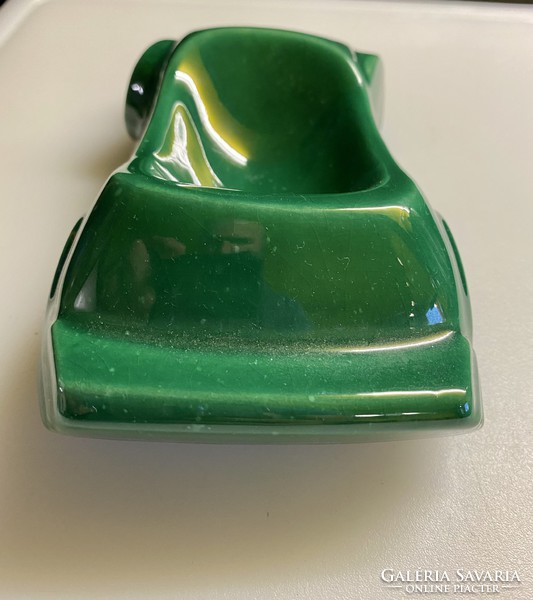Perjési kerámia zöld autó 19 cm