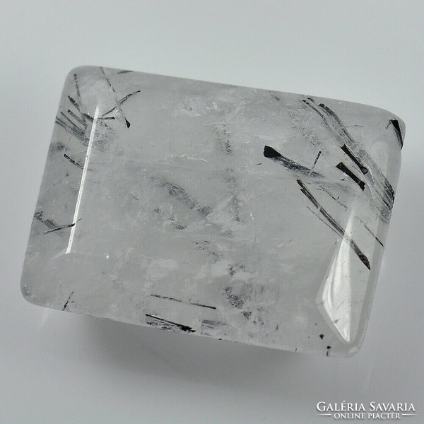 Real, 100% natural white-black rutile quartz gemstone 33.96ct - st. (Near translucent)