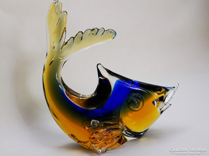 I got it down !!! Old Murano glass fish with leaf weights