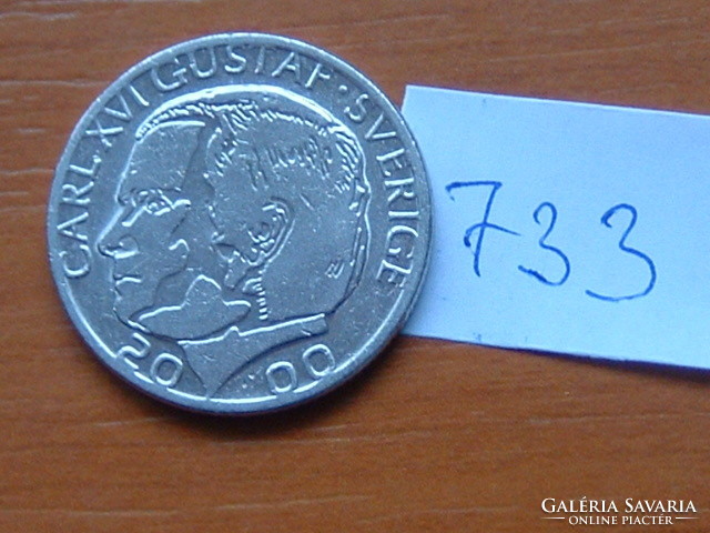 Sweden 1 Crown 2000 b, Carl XVI Gustaf # 733