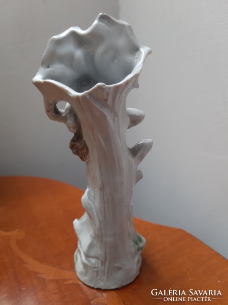 Antik szecessziós hangulatú kőporcelán vázácska virágtündér váza