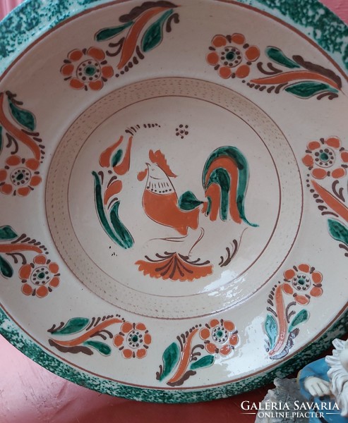 33 Cm diameter rooster wall plate, plate, nostalgia piece