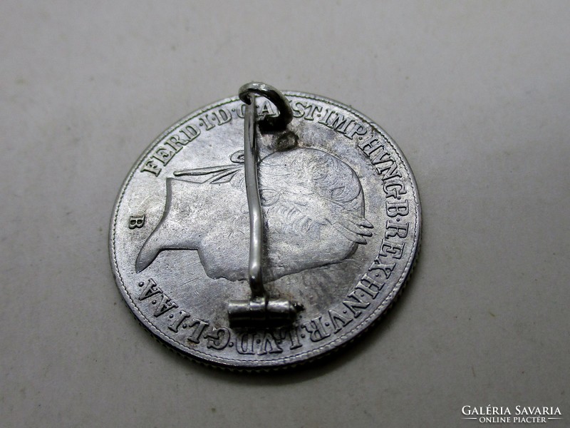 Wonderful antique 1843 silver 20 kraycár brooch