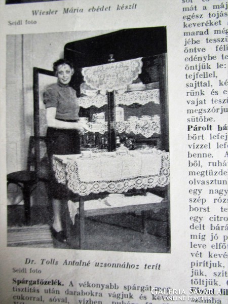 Magyar urisszonok magazine from 1930, 4 pieces: needlework, fashion, household, recipe, society, interesting