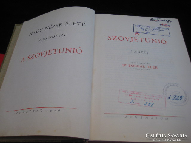 Nagy Népek élete a szovjetúnióban , szerk : Bolgár Elek  1946  , 600 oldalon