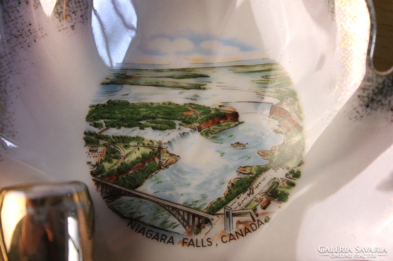 Retro porcelán tálka Niagara vízesés képpel 