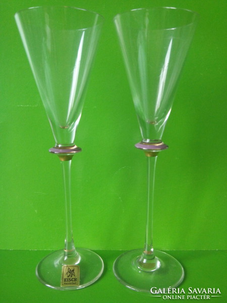 Eisch martinis üveg pohár párban jelzett eredeti ritkaság