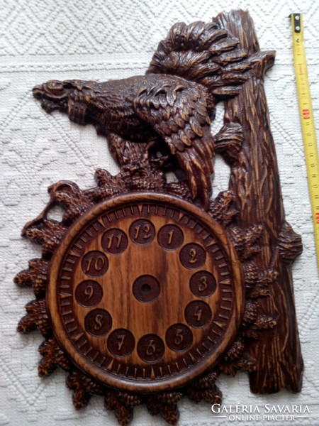Carved wall clock - carving