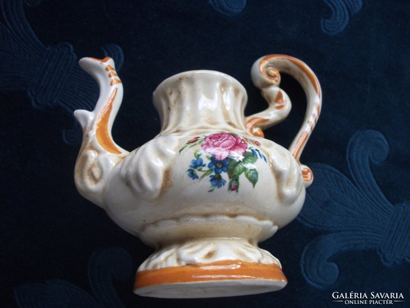 Hand-painted majolica vase decorative jug with bm ceramic mark