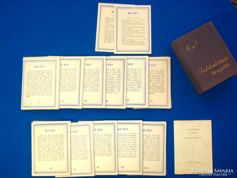 KI EZ ? - Irodalomtörténeti társas kártyajáték saját dobozában (1957!)