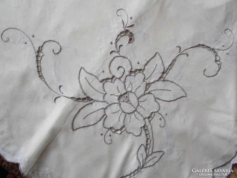 Giant Art Nouveau meticulous madeira embroidery embroidered tablecloth tablecloth valuable Hungarian handicraft 1908