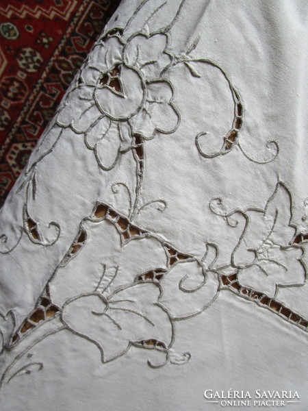 Giant Art Nouveau meticulous madeira embroidery embroidered tablecloth tablecloth valuable Hungarian handicraft 1908