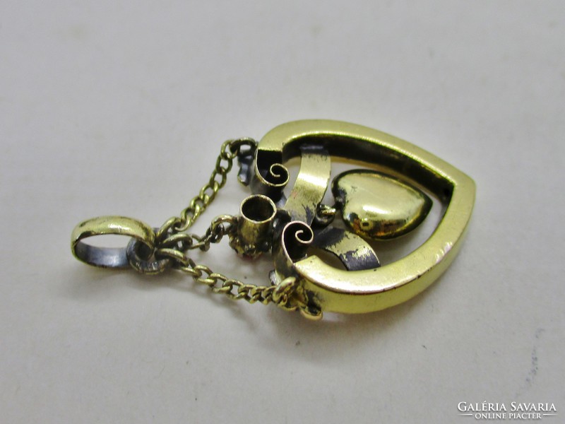 Special antique gold pendant, ruby and pearl sale!