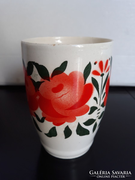 Beautiful antique granite rose mug