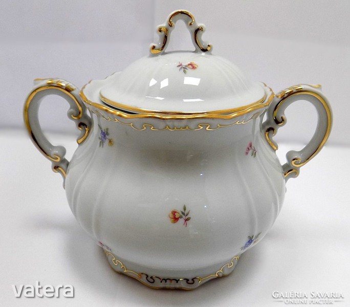Zsolnay antique porcelain tea sugar holder showcase quality small floral tea set