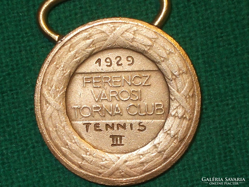 Sports medal! Ferenczváros gymnastics club! Tennis - bronze medal - 1929!