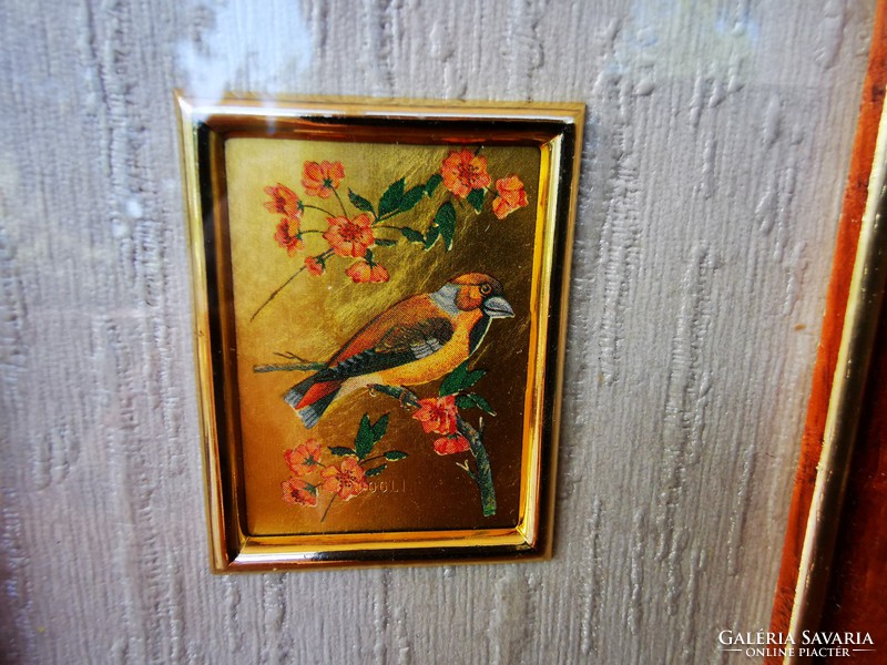 Small picture of birds with 23 carat gold