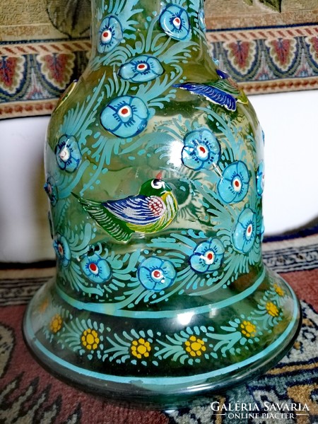 Hand-painted glass vase, beautiful !!