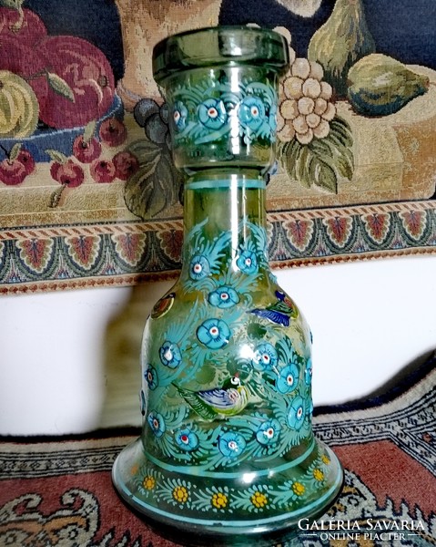 Hand-painted glass vase, beautiful !!