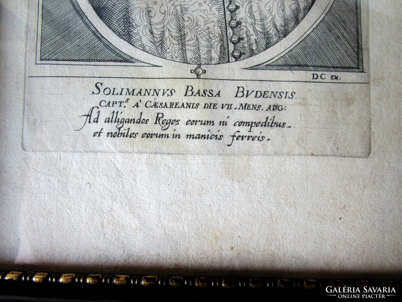 DÍV SZULEJMÁN BUDAI PASA BUDA SOLIMANUS BASHA VON OFEN Metszet : Custos Dominik , 1599 + KERET 